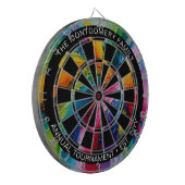 Kleurrijke Abstracte Kunst Gepersonaliseerd Dartbord (Voorkant Links)