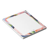 Kleurrijke Abstracte Kunst Gepersonaliseerd Notitieblok (Schuin)