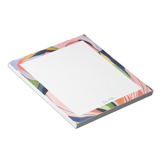 Kleurrijke Abstracte Kunst Gepersonaliseerd Notitieblok (Schuin)