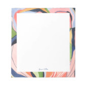 Kleurrijke Abstracte Kunst Gepersonaliseerd Notitieblok (Voorkant)