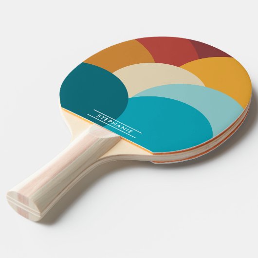 Kleurrijke  Abstracte Kunst Gepersonaliseerd Tafeltennisbatje (Voorkant Gekanteld)