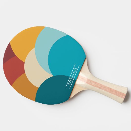 Kleurrijke  Abstracte Kunst Gepersonaliseerd Tafeltennisbatje (Zijkant)