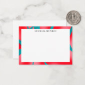 Kleurrijke Abstracte kunst gepersonaliseerde brief Notitiekaartje (Voorkant / Achterkant in situ)