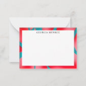 Kleurrijke Abstracte kunst gepersonaliseerde brief Notitiekaartje (Voorkant)