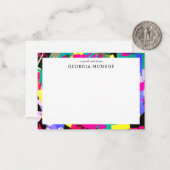 Kleurrijke Abstracte kunst gepersonaliseerde brief Notitiekaartje (Voorkant / Achterkant in situ)