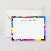 Kleurrijke Abstracte kunst gepersonaliseerde brief Notitiekaartje (Voorkant)