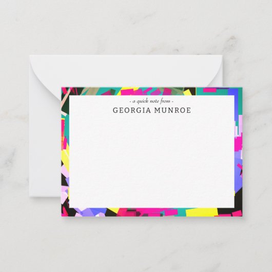 Kleurrijke Abstracte kunst gepersonaliseerde brief Notitiekaartje (Voorkant)
