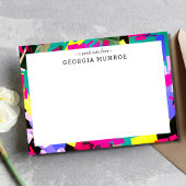 Kleurrijke Abstracte kunst gepersonaliseerde brief Notitiekaartje