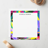 Kleurrijke Abstracte kunst gepersonaliseerde brief Notitiekaartje (Voorkant / Achterkant in situ)