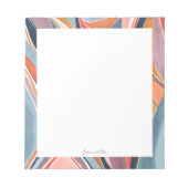 Kleurrijke Abstracte Kunst Gepersonaliseerde Naam Notitieblok (Voorkant)