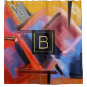 Kleurrijke Abstracte kunst Hedendaagse schilderkun Douchegordijn (Voorkant)