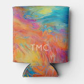 Kleurrijke Abstracte Kunst het Schilderen Monogram Blikjeskoeler (Voorkant)