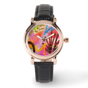 Kleurrijke Abstracte kunst Horloge