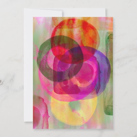 Kleurrijke Abstracte Kunst Huwelijksuitnodiging-Cu Kaart (Achterkant)