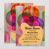 Kleurrijke Abstracte Kunst Huwelijksuitnodiging-Cu Kaart (Voorkant / Achterkant)