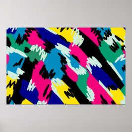 Kleurrijke Abstracte Kunst in Primaire Kleuren  Poster
