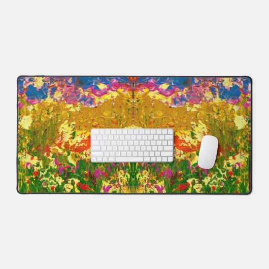 Kleurrijke Abstracte Kunst Kleurrijke Tuin Bureaum Bureaumat (Keyboard & Muis)