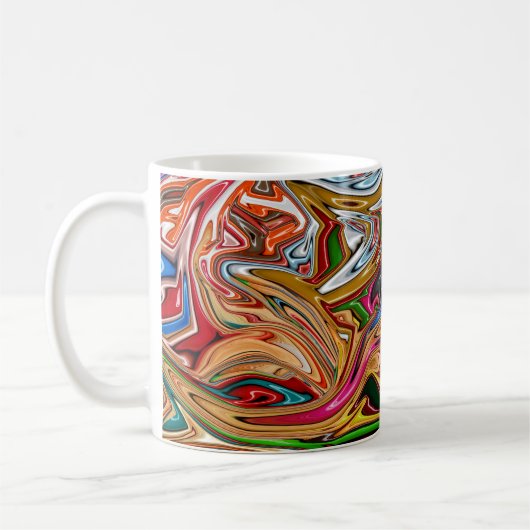 Kleurrijke abstracte kunst koffiemok (Links)