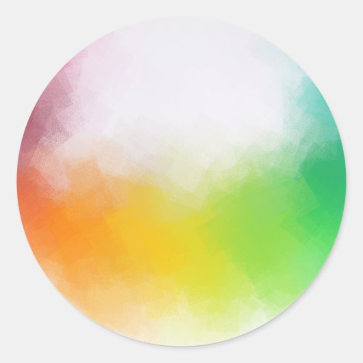 Kleurrijke Abstracte Kunst Lege Sjabloon Geel Oran Ronde Sticker (Voorkant)