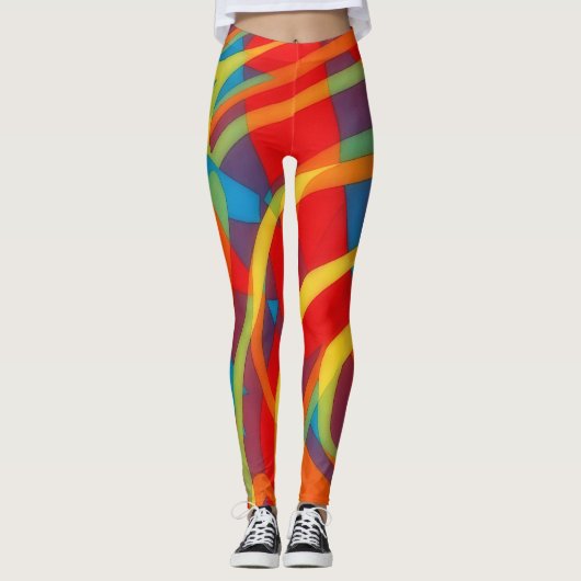 Kleurrijke Abstracte kunst Leggings Oefening (Voorkant)