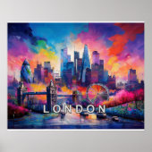 Kleurrijke Abstracte Kunst Londen Engeland Poster (Voorkant)
