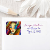 Kleurrijke Abstracte kunst  meisje Etiket (Insitu)