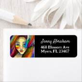 Kleurrijke Abstracte kunst meisje Etiket (Insitu)