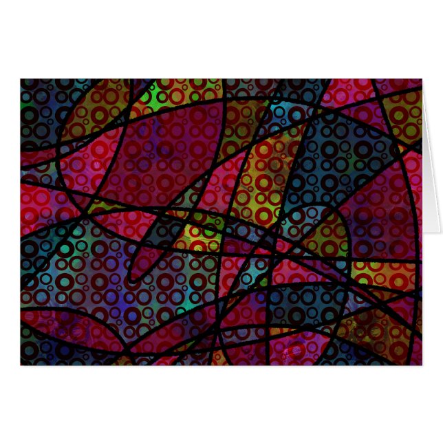 Kleurrijke Abstracte Kunst met Cirkels & Zwarte Li (Voorkant Horizontaal)