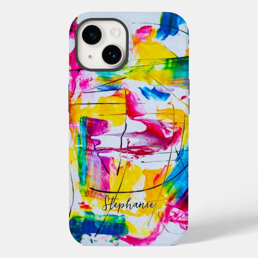 Kleurrijke Abstracte Kunst Met Felle Kleuren Case-Mate iPhone Case (Achterkant)