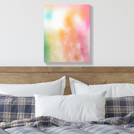 Kleurrijke Abstracte kunst Modern Trendy Red Roze  Canvas Afdruk (Insitu (Slaapkamer))