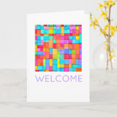 Kleurrijke Abstracte Kunst Nieuw Huis WELKOM Moder Kaart (Gele Bloem)