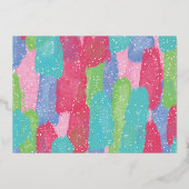 Kleurrijke Abstracte Kunst Oh Wat Leuk! Foto Folie Feestdagenkaart (Achterkant)