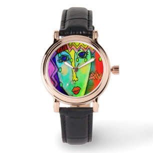 Kleurrijke Abstracte kunst om te Draag Horloge