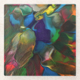 Kleurrijke abstracte kunst onderzetter glazen onderzetter