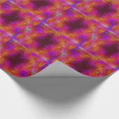 Kleurrijke Abstracte kunst, Paarse Oranje roze Cadeaupapier (Hoek)