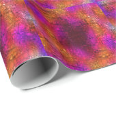 Kleurrijke Abstracte kunst, Paarse Oranje roze Cadeaupapier (Rol Hoek)