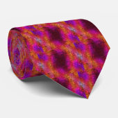 Kleurrijke Abstracte kunst, Paarse Oranje roze Stropdas (Opgerold)