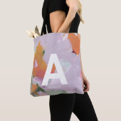 Kleurrijke Abstracte Kunst Persoonlijke Monogram C Tote Bag (Dichtbij)