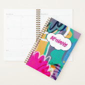 Kleurrijke Abstracte Kunst Persoonlijke Naam Planner (Display)