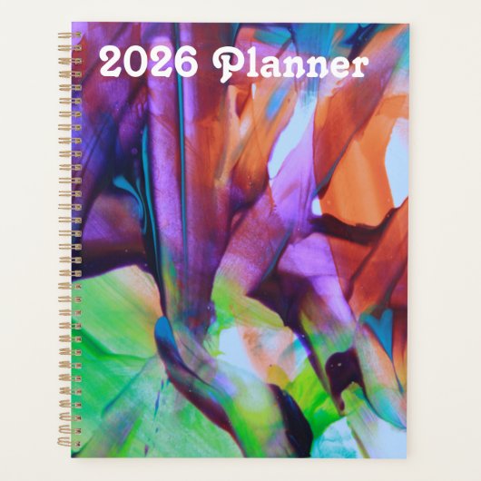 Kleurrijke Abstracte Kunst Planner (Voorkant)