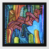 Kleurrijke Abstracte kunst Raamsticker (Vel)