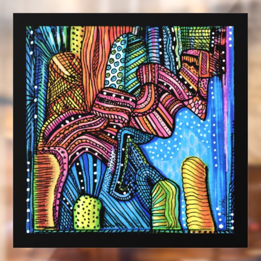 Kleurrijke Abstracte kunst Raamsticker (Vel 2)