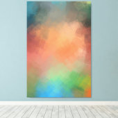 Kleurrijke Abstracte kunst Rood Blauw Groen Geel M Canvas Afdruk (Insitu (Houten vloer))