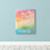 Kleurrijke Abstracte kunst roze blauw Paars modern Canvas Afdruk (Insitu (Houten vloer))