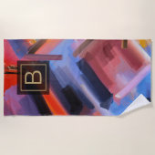 Kleurrijke Abstracte kunst schilderen en typografi Strandlaken (Voorkant)