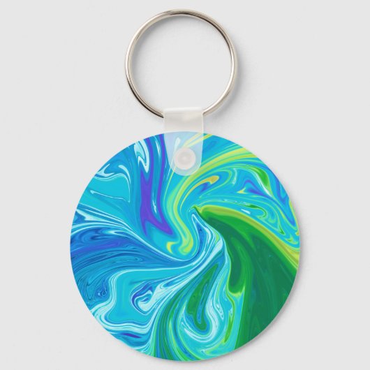 Kleurrijke abstracte kunst sleutelhanger (Voorkant)