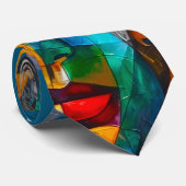 Kleurrijke abstracte kunst stropdas (Opgerold)