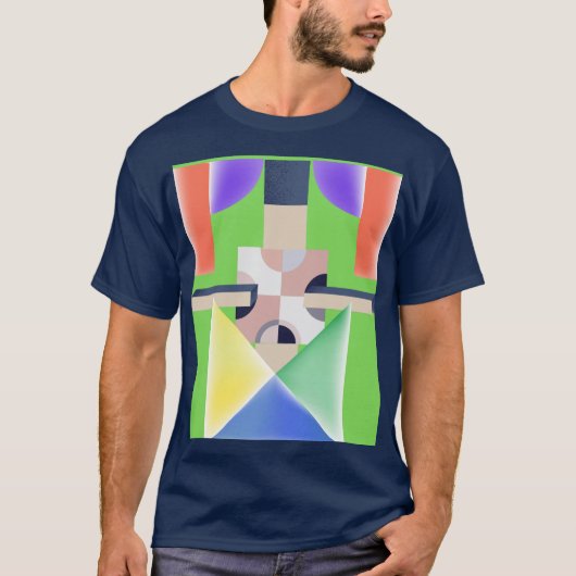 KLEURRIJKE ABSTRACTE KUNST T-SHIRT (Voorkant)