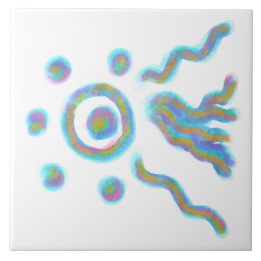 Kleurrijke Abstracte kunst Tegeltje (Voorkant)