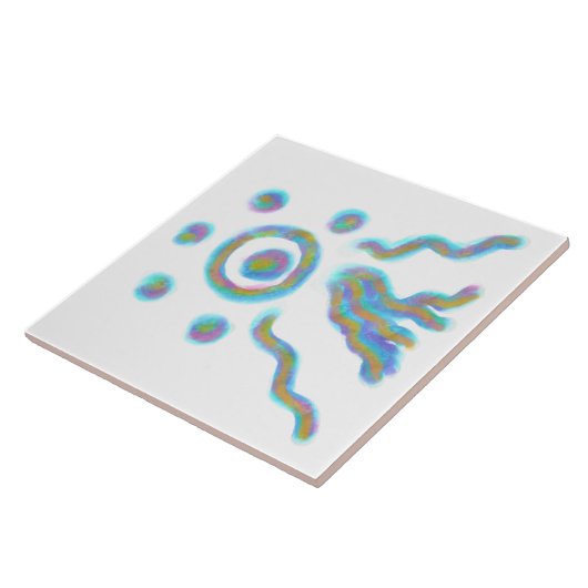 Kleurrijke Abstracte kunst Tegeltje (Zijkant)